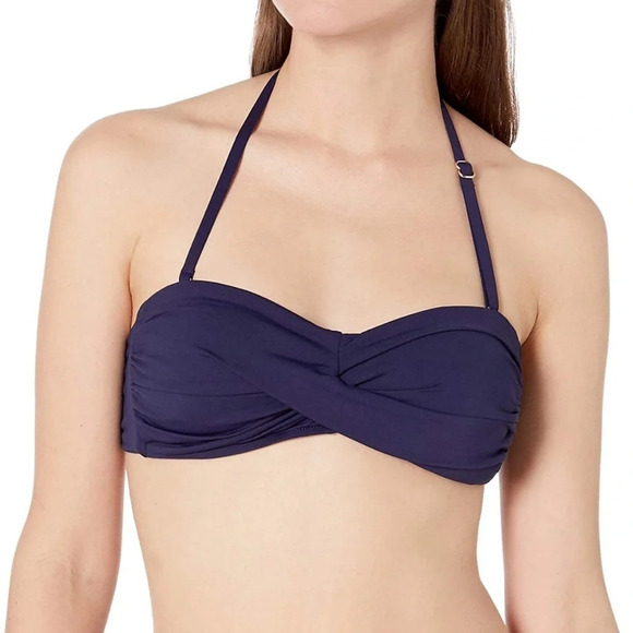 Kona Sol, NWOT, Molded Bandeau, navy blue, detachable, w/detach shoulder straps. - Picture 1 of 10